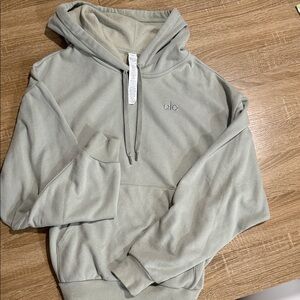 ALO Yoga Heather Gray Zip-Up Hoodie